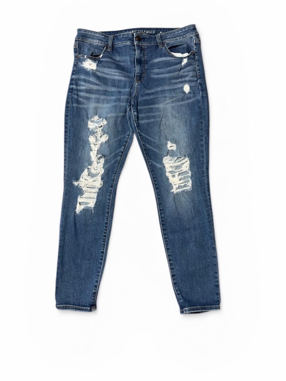 American Eagle Outfitters Ripped Dark Blue Jegging Crop
